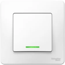 Schneider Electric Переключатель проходной 1-кл. СП Blanca 10А IP20 (сх. 6) 250В с подсветкой бел. SchE BLNVS010611