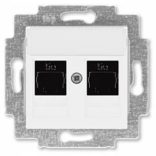 ABB EPJ Levit белый / белый Розетка компьютерная, 2хRJ45 кат,5e, , белый