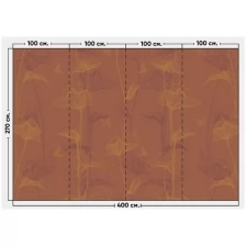 Фотообои / флизелиновые обои Цветы и птицы на красном 4 x 2,7 м