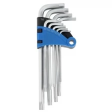 Набор ключей тундра, TORX Tamper, удлиненные, CrV, TT10 - TT50, 9 шт.