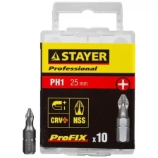 Набор бит STAYER ProFix PH1 25 мм 10 шт. ( 26201-1-25-10_z01 )