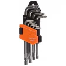 Набор имбусовых ключей HARDEN TORX, CRV, 9шт: T10,T15,T20,T25,T27,T30,T40,T45,T50 540601